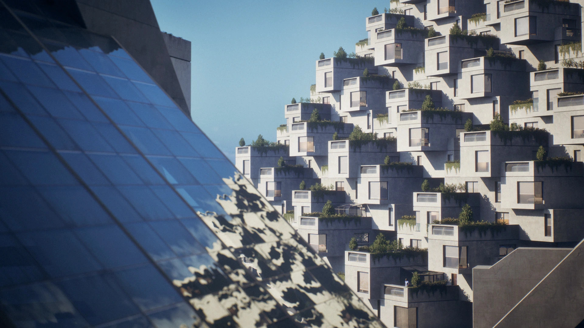 Screenshot of an architectural visualisation scene rendered with Unreal Engine 5
